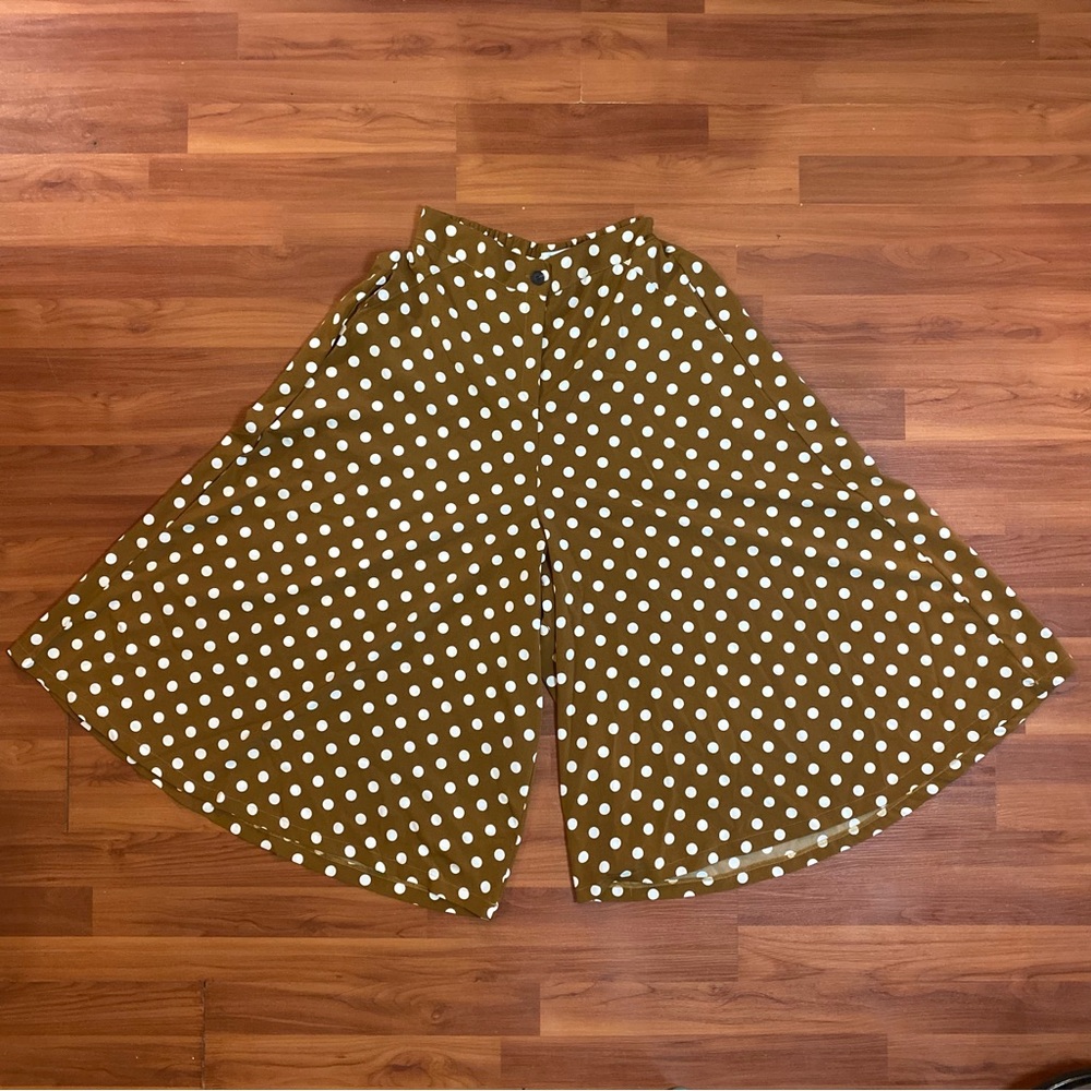 Temt Polka Dot Wide-Leg Pants